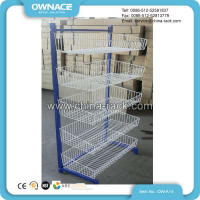 Multilayer metal wire snack shopping mall display rack